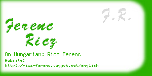 ferenc ricz business card